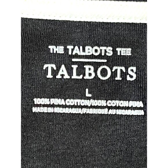 Talbots Women's Black Pima Cotton Tee Shirt Size L 3/4 Sleeve Stretch Goth - Picture 11 of 16